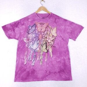 The Mountain 2012 Butterfly Dreamcatcher Tie-Dye T-Shirt 2XL Carol Cavalaris